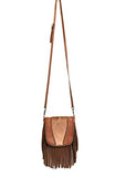 Western Genuine Tooled Leather Cowhide Fur Fringe Womens Crossbody Bag in 3 Colors