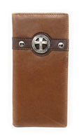 Texas West Men's Genuine Leather Cross Bifold Wallet in 3 Colors