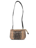 Western Rhinestone Embroidery Laser Cut Floral Wallet Crossbody 4 in 1 Clutch Bag Purse in 2 colors