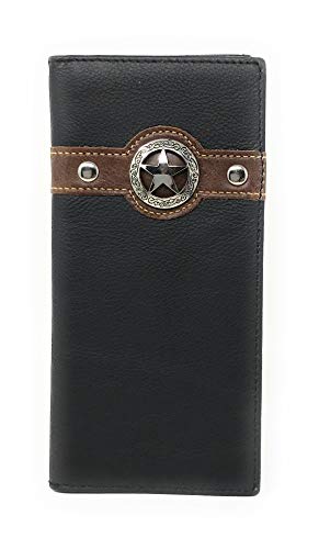 Texas West Men's Genuine Leather Star Bifold Wallet in 3 Colors