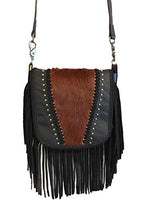 Handcrafted Genuine Leather Western Cowhide Womens Fringe Clutch Crossbody Bag in 3 Colors