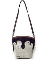 Western Womens Genuine Leather Cow Hide Tooling Longhorn Lone Star Crossbody Bag in 3 colors