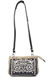 Western Rhinestone Flora Embroidery Laser Cut Wallet Cross Body Clutch Bag Purse