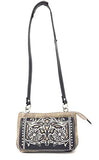 Western Rhinestone Embroidery Wallet Crossbody Clutch Bag Purse in Multi-Way