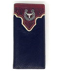 Texas West Premium Tooled Genuine Leather Bifold Wallet in Multi Emblem