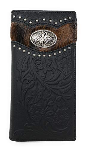 Premium Men's Cow Fur Cowhide Rodeo Genuine Leather Bifold Wallet in 2 colors