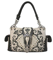Western Rivet Flora Embroidery Buckle Shoulder Concealed Carry Handbag in 6 Colors GP939W188