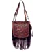 Western Genuine Leather Cowgirl Crossbody Messenger Fringe Laser Cut Purse Bag in 5 colors