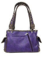 Texas West Rhinestone Embroidered Metal Skull Leather Womens Concealed Carry Handbag With Matching Wallet 6 colors