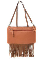 Handcraft Leather Western FloralTool Flora Cowhide Women Fringe Clutch Crossbody