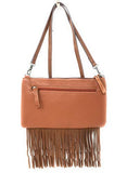 Handcraft Leather Western FloralTool Horse Cowhide Women Fringe Clutch Crossbody