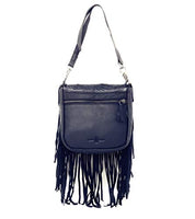 Western Genuine Leather Cowgirl Crossbody Messenger Fringe Laser Cut Purse Bag in 5 colors