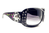 Texas West Women's Sunglasses With Bling Rhinestone UV 400 PC Lens in Multi Concho