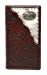 Western Tooled Genuine Leather Cowhide Cow fur Rodeo Men's Long Bifold Wallet in 3 colors