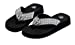 Women Flip Flop Flat Western Cross Wing Slipper Bling Rhinestone Sandals (S) Black