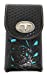 Texas West Western Cowboy Tooled Floral Leather Longhorn Concho Belt Loop Medium Cellphone Holster Case