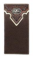 Texas West Premium Tooled Genuine Leather Bifold Wallet in Multi Emblem