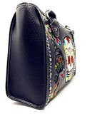Western Sugar Skull Womens Embroidery Cross Rhinestone Concealed Carry Handbag in 5 colors