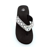 Premium Western Rhinestone Sun Floral Concho Blingbling Flip Flops S055