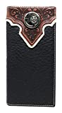 Western Tooled Genuine Leather Texas State Men's Long Bifold Wallet in 2 colors