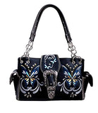 Western Rhinestone buckle buffterfly concealed carry handbag in 7 colors G939W100