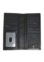 Western Men's Laser Cut Genuine Leather Praying Cowboy Long Bifold Wallet