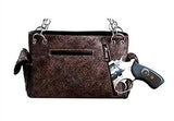 Western Rhinestone Rivet Floral Buckle Concealed Carry Handbag in 6 Colors GP939W168