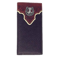 Texas West Premium Tooled Genuine Leather Bifold Wallet in Multi Emblem