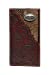 Western Tooled Genuine Leather Cowhide Cow fur longhorn Men's Long Bifold Wallet in 2 colors