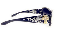 Texas West Womens Sunglass with Antiqued Ornate Cross And Rhinestones UV400 Lens in 2 colors