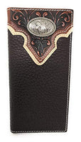 Western Tooled Genuine Leather Horse Men's Long Bifold Wallet in 2 colors