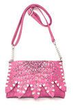 Texas West Rhinestone Studded Animal Print Crossbody Chain Strap Shoulder Bag In Multi Colors