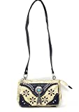 Western Rhinestone Embroidery Wallet Crossbody Clutch Bag Purse in Multi-Way