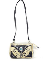 Western Rhinestone Embroidery Wallet Crossbody Clutch Bag Purse in Multi-Way