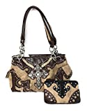 Texas West Premium Cross Embroided Shoulder Handbag Purse in Multi Color