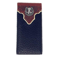 Texas West Premium Tooled Genuine Leather Bifold Wallet in Multi Emblem