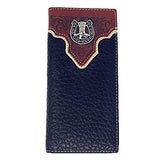 Texas West Premium Tooled Genuine Leather Bifold Wallet in Multi Emblem