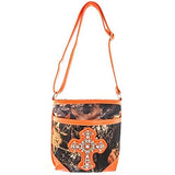 Western Camouflage Rhinestone Cross Womens Purse Cross Body Handbags Messenger