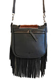 Handcrafted Genuine Leather Western Cowhide Womens Fringe Clutch Crossbody Bag in 3 Colors