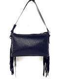 Handcrafted Genuine Leather Western Cowhide Womens Fringe Clutch Crossbody Bag in 2 Colors