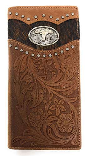 Premium Men's Cow Fur Cowhide Longhorn Genuine Leather Bifold Wallet in 2 colors