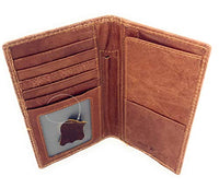 Western Men Ostrich Genuine Leather Praying Cowboy Long Cowhide Stud Bifold Wallet