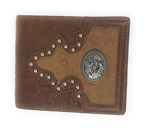 Western Genuine Tooled Leather Cowhide Scorpion Men's Bifold Short Wallet in 3 Colors