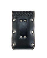 Western genuine Leather longhorn Belt Loop Cellphone Holster Case (black)