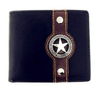 Texas West Tooled Lone Star Genuine Glossy Leather Men's Wallet in 3 Colors