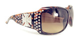 Texas West Women's Sunglasses With Bling Rhinestone UV 400 PC Lens in Multi Concho