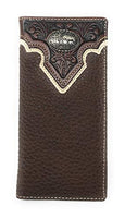 Texas West Premium Tooled Genuine Leather Bifold Wallet in Multi Emblem