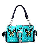 Western Rhinestone buckle buffterfly concealed carry handbag in 7 colors G939W100