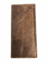 Texas West Men's Cow Fur Leather Basketweave Praying Cowboy Bifold Wallet