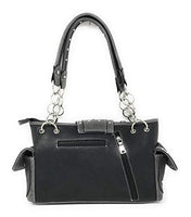 Premium Embroidered Rhinestone Buckle Concho Concealed Carry Handbag, Wallet Set in Multi-color